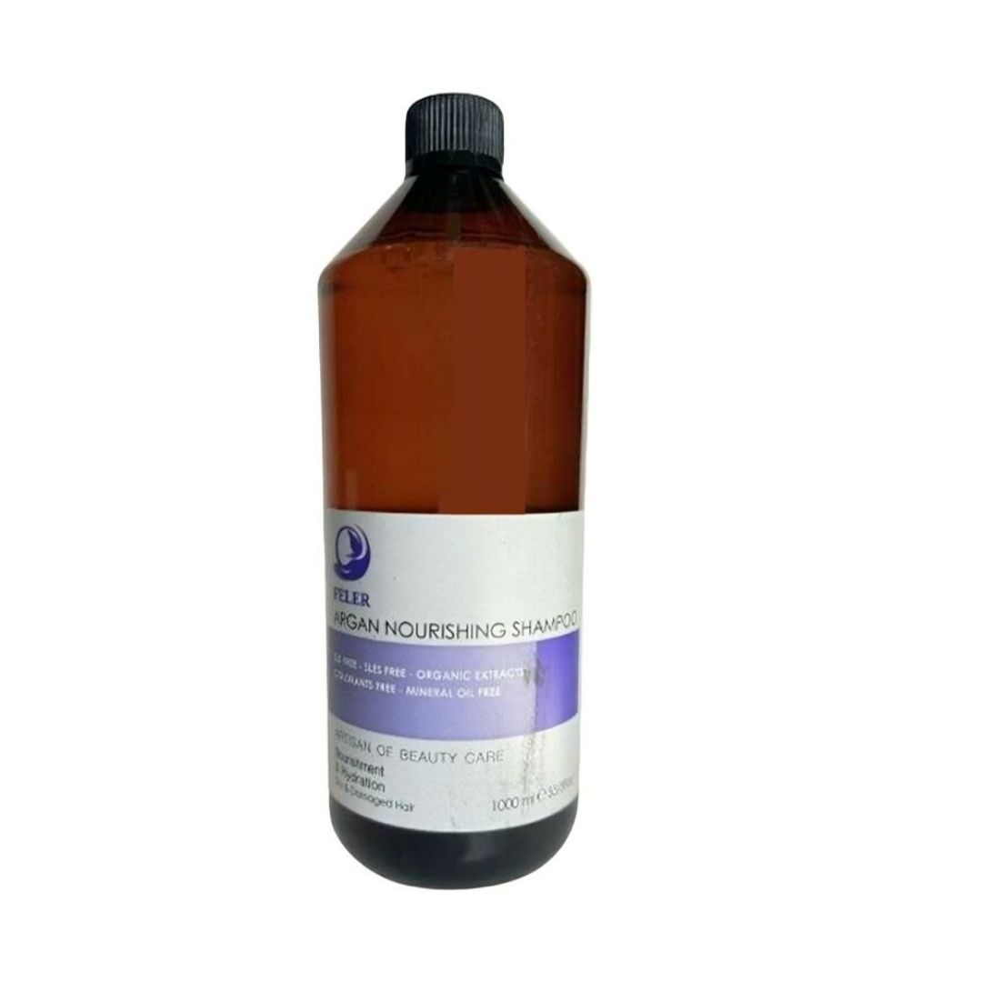 شامپو روغن آرگان فلر برای موهای خشک و کراتین شده بدون سولفات 1000 میلی لیتر